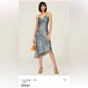 All Saints Gray Asymmetrical Slip Dress Wedding